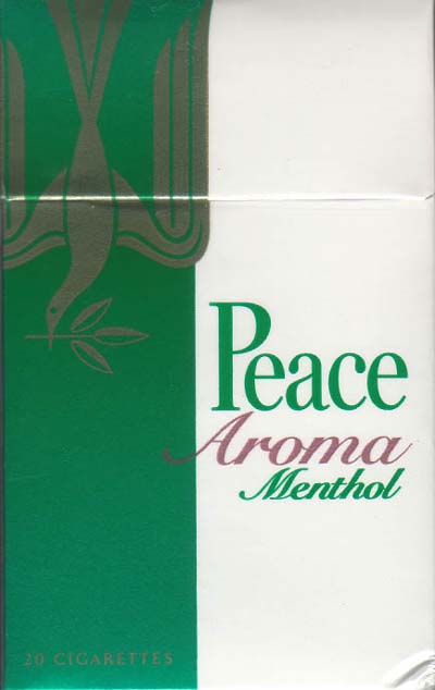 Peace Aroma Menthol white and green cigarettes hard box