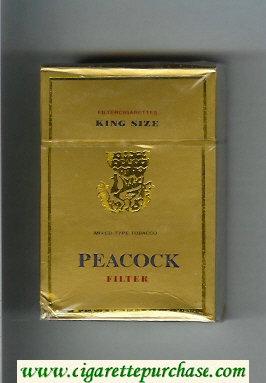 Peacock Filter King Size gold cigarettes hard box