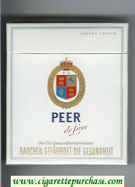 Peer De Luxe 100s white cigarettes wide flat hard box