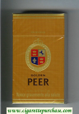 Peer Golden 100s brown cigarettes hard box