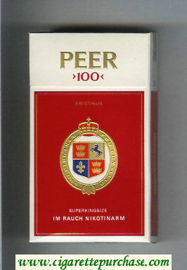 Peer Im Rauch Nikotinarm 100s red and white cigarettes hard box