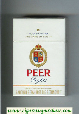 Peer Lights white cigarettes hard box