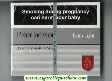 Peter Jackson Extra Light 25 cigarettes King Size wide flat hard box