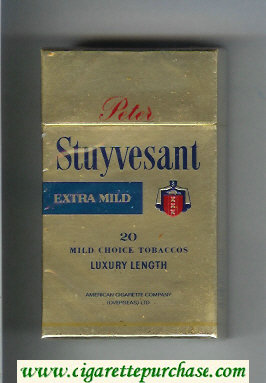 Peter Stuyvesant Extra Mild 100s gold cigarettes hard box