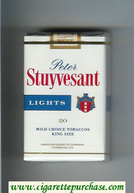 Peter Stuyvesant Lights white and blue cigarettes soft box
