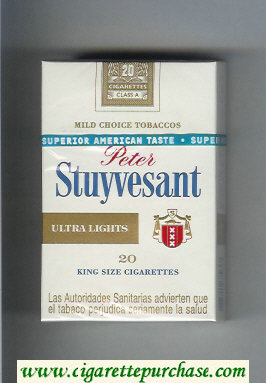 Peter Stuyvesant Ultra Lights cigarettes hard box