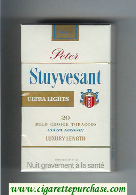 Peter Stuyvesant Ultra Lights 100s cigarettes hard box