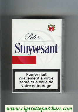 Peter Stuyvesant white and red cigarettes hard box