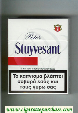 Peter Stuyvesant 25 white and red cigarettes hard box