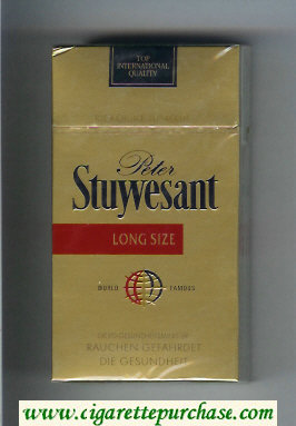 Peter Stuyvesant Long Size 100s gold cigarettes hard box