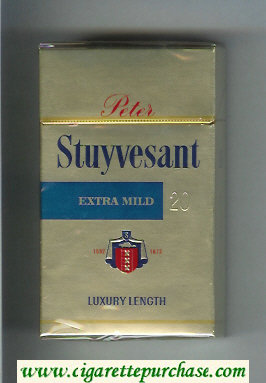 Peter Stuyvesant 1592 - 1672 Extra Mild 100s gold cigarettes hard box