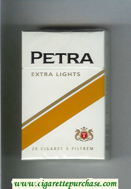 Petra Extra Lights cigarettes hard box