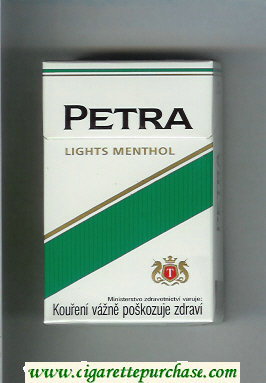 Petra Lights Menthol cigarettes hard box