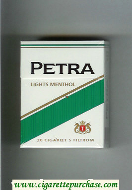 Petra cigarettes Lights Menthol hard box