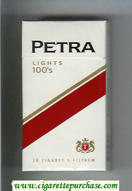 Petra Lights 100s cigarettes hard box