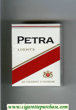 Petra Lights hard box cigarettes