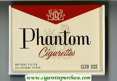 Phantom Cigarettes Club Size cigarettes wide flat hard box