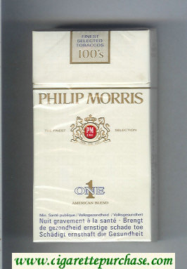 Philip Morris One 1 American Blend 100s cigarettes hard box