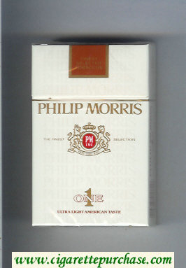 Philip Morris One 1 Ultra Light American Taste cigarettes hard box