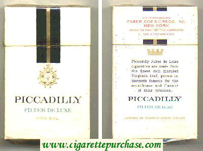 Piccadilly Filter De Luxe cigarettes hard box