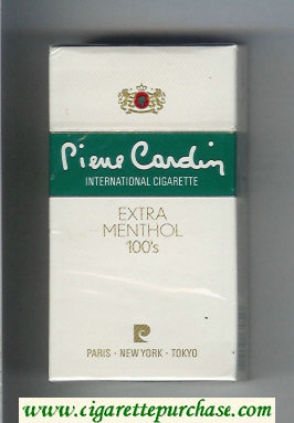 Pierre Cardin Extra Menthol 100s cigarettes hard box