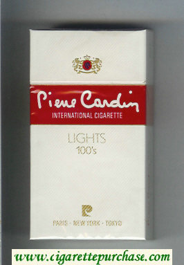 Pierre Cardin Lights 100s white and red cigarettes hard box