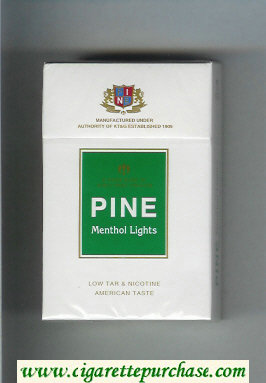 Pine Menthol Lights American Taste cigarettes hard box