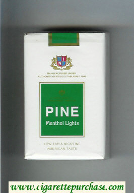 Pine Menthol Lights American Taste cigarettes soft box