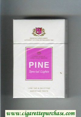 Pine Special Lights American Taste cigarettes hard box