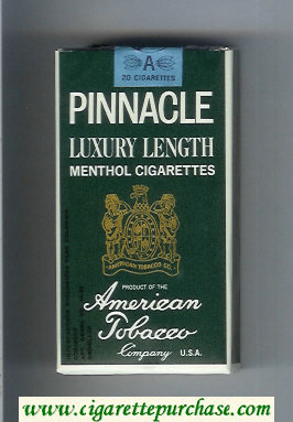 Pinnacle Menthol 100s cigarettes soft box