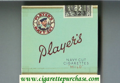 Player's Mild Navy Cut cigarettes blue wide flat hard box