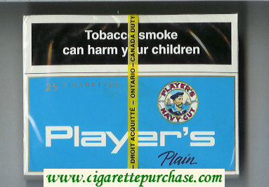 Player's Navy Cut Plain 25 cigarettes blue wide flat hard box