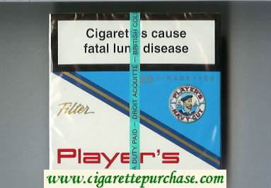 Player's Navy Cut Filter cigarettes white and blue wide flat hard box