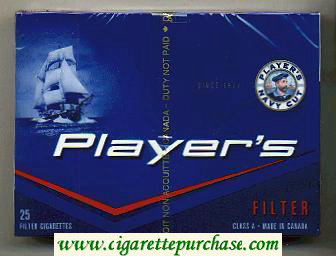 Player's Filter 25 cigarettes wide flat hard box