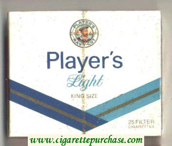 Player's Light 25 cigarettes wide flat hard box