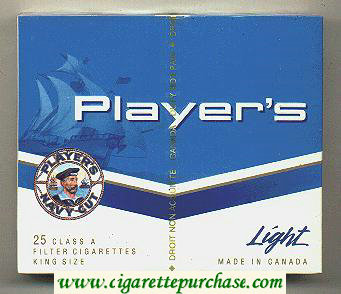 Player's Light 25 cigarettes wide flat hard box