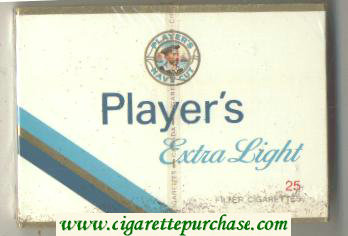 Player's Extra Light 25 cigarettes wide flat hard box
