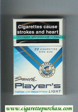 Player's Navy Cut Smooth Light white and blue cigarettes hard box