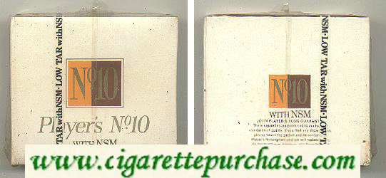 Player's No.10 with NSM cigarettes wide flat hard box