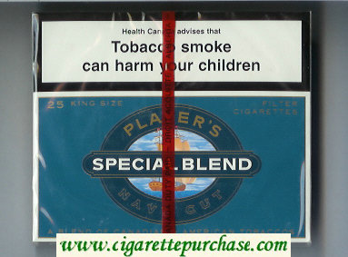 Player's Navy Cut Special Blend 25 blue cigarettes wide flat hard box