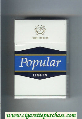 Popular Lights white and blue black cigarettes hard box