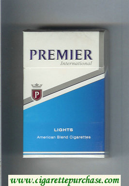 Premier International Lights cigarettes hard box