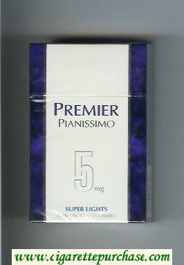 Premier Pianissimo 5 mg Super Lights cigarettes hard box