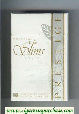 Prestige Slims Lights 100s cigarettes hard box