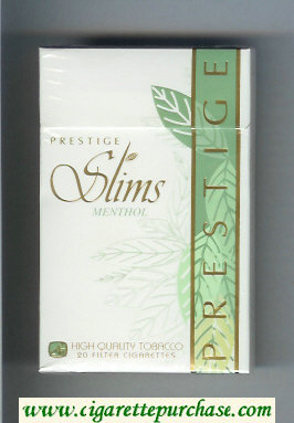 Prestige Slims Menthol 100s cigarettes hard box