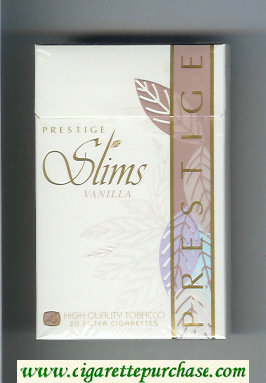 Prestige Slims Vanilla 100s cigarettes hard box