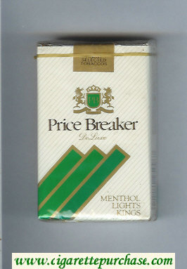 Price Breaker Menthol Lights cigarettes soft box