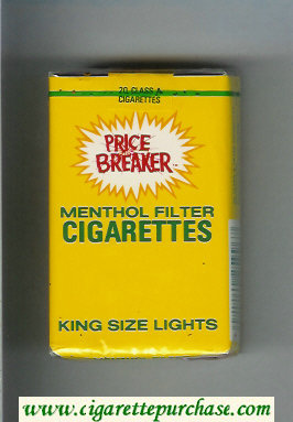 Price Breaker Cigarettes Menthol Lights cigarettes soft box