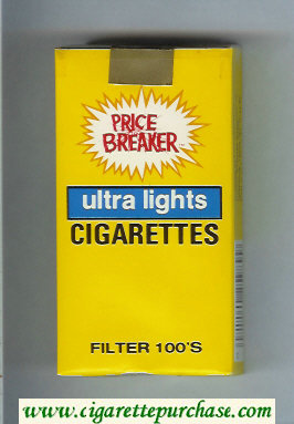 Price Breaker Cigarettes Ultra Lights 100s cigarettes soft box