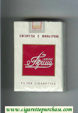 Prima Lyuks red and white cigarettes soft box